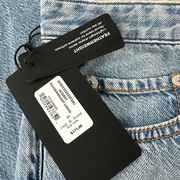 Rag & Bone Women's Audrey Featherweight Logan Wide-Leg Jeans Size 31 - Picture 6 of 14